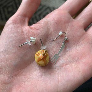 Cute Kawaii Dainty Pancake Breakfast Earrings from Japan